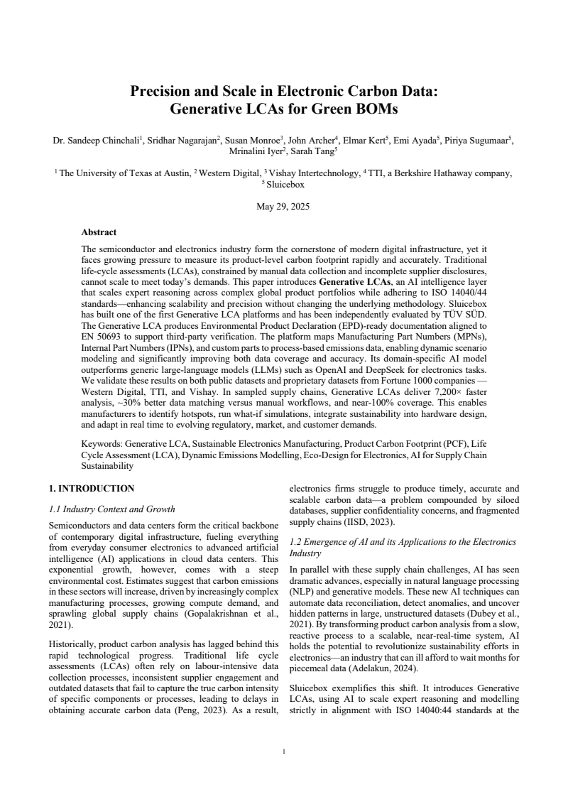 Component Carbon Intelligence whitepaper visual