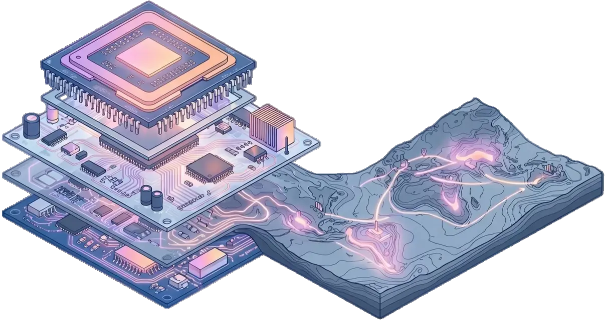 Sluicebox AI component carbon intelligence illustration
