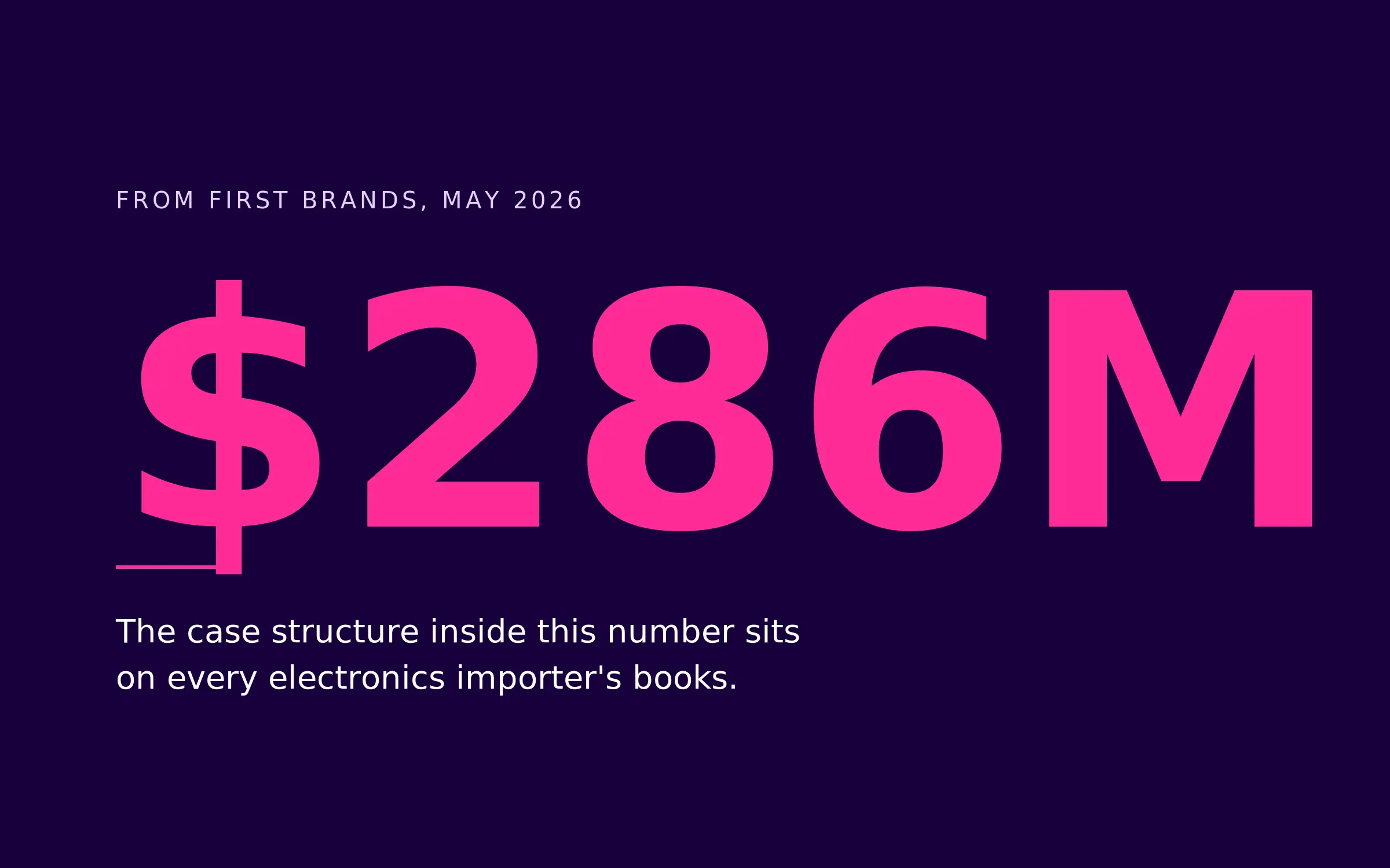 $286 Million From First Brands: The Same Case Structure Exists in Every Electronics Importer